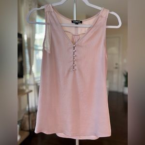 Express - Sleeveless Top with Button Detail in Dusty Rose - Size Small